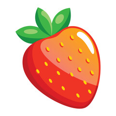 Strawberry illustration fresh fruit closeup for digital art and print