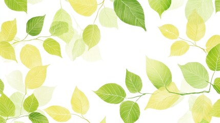 Delicate spring leaves pattern