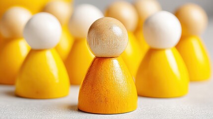 Collection of wooden people figures symbolizing business succession and generational transfer within family enterprises
