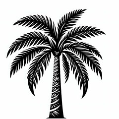Obraz premium Monochrome Palm Tree Illustration perfect for corporate annual report designs