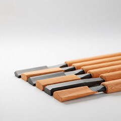 Wooden chopsticks on a white background. 3d rendering.