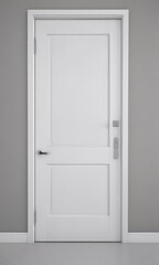 Crisp white door, closed, modern handle detail ,  modern door,  wood