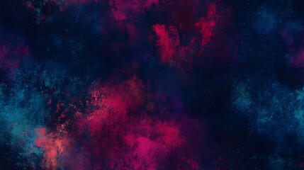 Abstract digital painting, vibrant hues of deep blue and crimson.