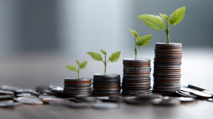 A green plant growing from a stack of coins symbolizing philanthropic investment and the role of foundations in funding