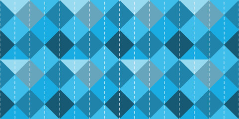 Obraz premium Seamless Geometric Pattern of Shades of Blue Diamonds