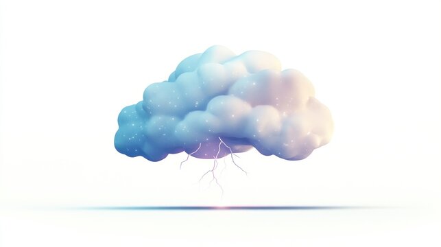 Cloud computing icon with lightning