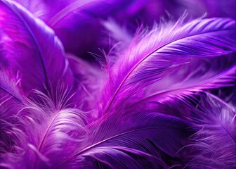 Obraz premium Purple Feathers Background with Copy Space