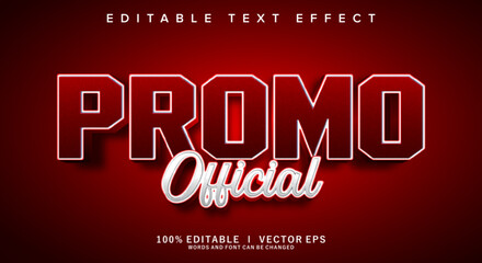 promo official 3d vector text effect with modern style design