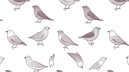 Fototapeta premium Cute birds pattern