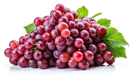 Red Grapes Isolated on White - High Quality AI Photo with Copy Space