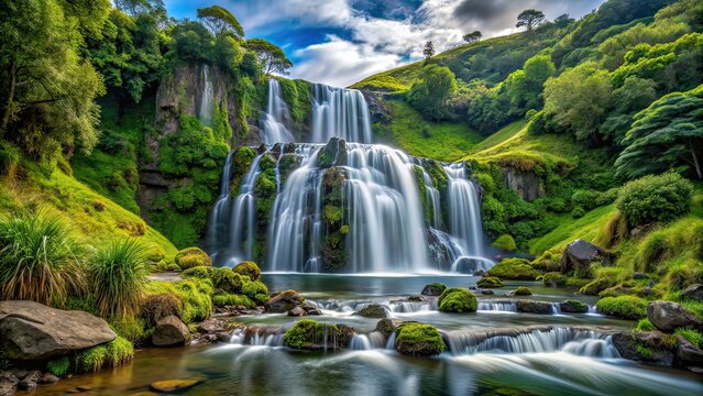 Remote Marokopa Falls, Te Anga Road, North Island, New Zealand, Landscape Photography, Waterfall