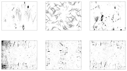 Dirty borders collection on white background.  Subtle grain texture overlay. Grunge background. The texture of dirt on the glass
