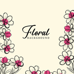 Elegant Floral Background with Pink and Black Flowers