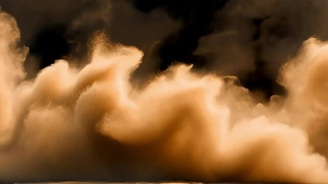 Dynamic swirling desert sandstorm animated overlay, transparent 4K video, alpha channel, ProRes 4444