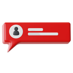 3D Red Speech Bubble Chat Icon