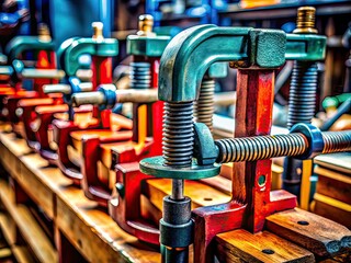 Fototapeta premium Schraubstock in Werkstatt - Dokumentarische Fotografie - Industrielook