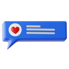 3D Message Bubble Chat love Icon
