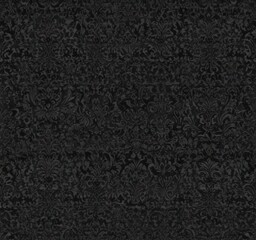 Fototapeta premium Intricate black damask wallpaper, seamless repeat Dark vintage gothic design , antique, dark