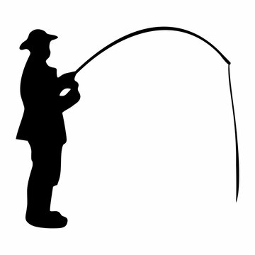 recommend clip art: silhouette of a person fishing with a fishing rod
