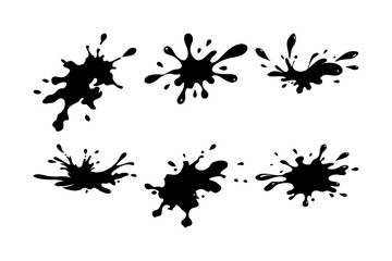 Set of Black Ink Splatter Designs