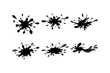 Set of Black Ink Splatter Designs