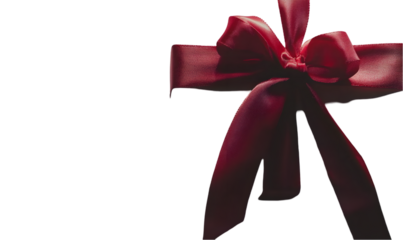 Crimson ribbon bow, elegant and festive
