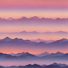 Obraz premium sunset in the mountains, mountains in the morning