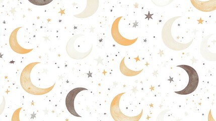 Pastel moon and star pattern
