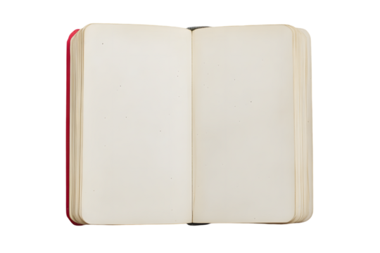 Open book, blank pages, ready to write