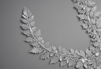 Silver leaf lace border, shimmering metallic background,  pattern,  invitation,  shimmer