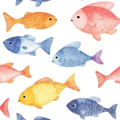 Naklejka premium Colorful fish pattern (3)