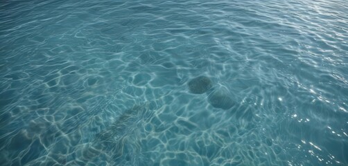 Fototapeta premium Serene light blue water, gentle undulations, tranquil surface , wavy, element, water