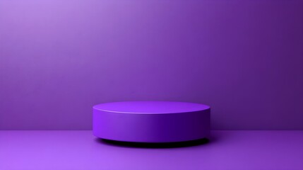 Purple Cylindrical Display Platform on Solid Violet Background Ideal for Product Presentation