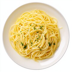 Plate of cooked spaghetti