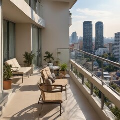 Fototapeta premium luxury apartment building, luxury hotel in florida, luxury hotel in the morning