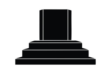 A podium silhouette on white background