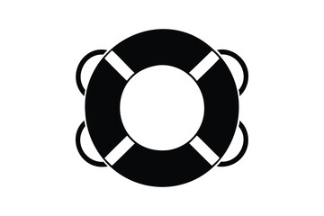 Lifebuoy icon silhouette on white background