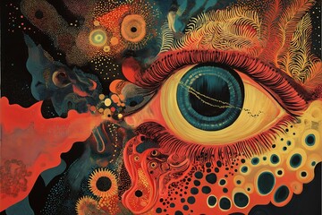 Abstract Visualization of Vivid Dreams from Psychedelic effects of LSD and DMT