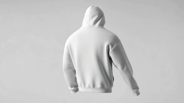 White Hoodie Mockup rotating 360 degree Perfect for Apparel Design and Branding 4k video