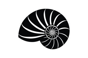 Obraz premium Nautilus shell icon silhouette on white background