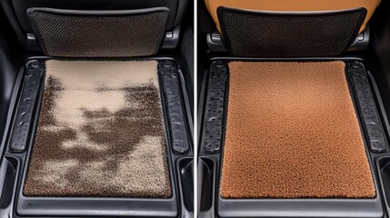 Before  After Clean Car Floor Mat Transformation.