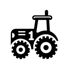 First birthday candle tractor icon with transparent background
