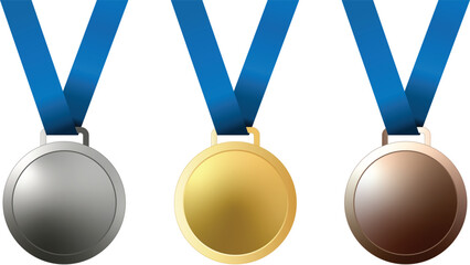 medals with ribbon isolated