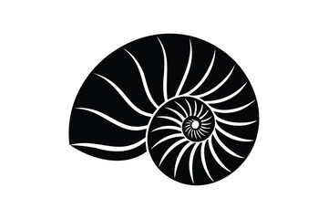 Nautilus shell icon silhouette