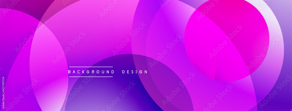 Fototapete abstract vibrant background. overlapping circles create dynamic purple, pink gradients. modern desig