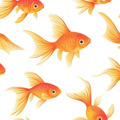 Fototapeta premium Goldfish pattern on white background
