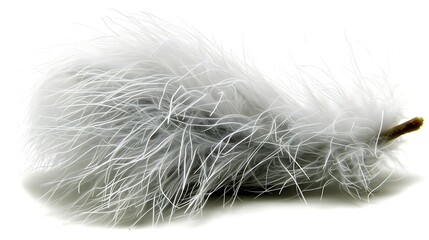 Fototapeta premium Isolated delicate feather with intricate, wispy filaments casting soft shadows
