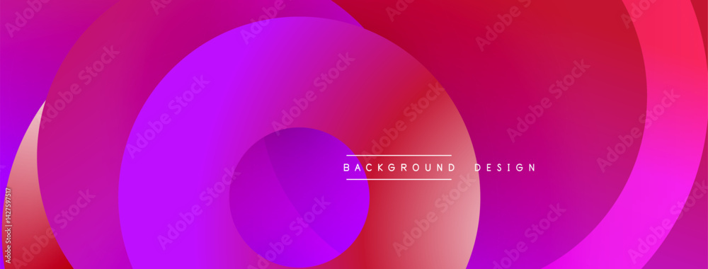 Poster abstract flowing shapes, vibrant magenta, purple hues create dynamic background. smooth gradients su