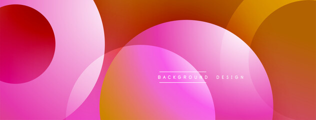 Abstract background features overlapping circles, gradients. Pink, orange hues dominate composition. Modern design element suitable for digital projects, presentations. Minimalist aesthetic.