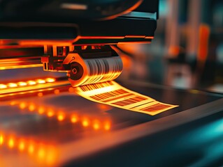 HighTech Label Printing Machine in Action.
